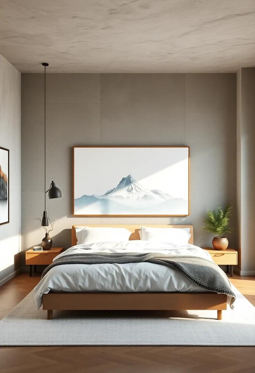 Minimalist Mountainscape: Subtle, muted mountain‍ silhouettes painted with light‍ watercolors for a peaceful retreat feel