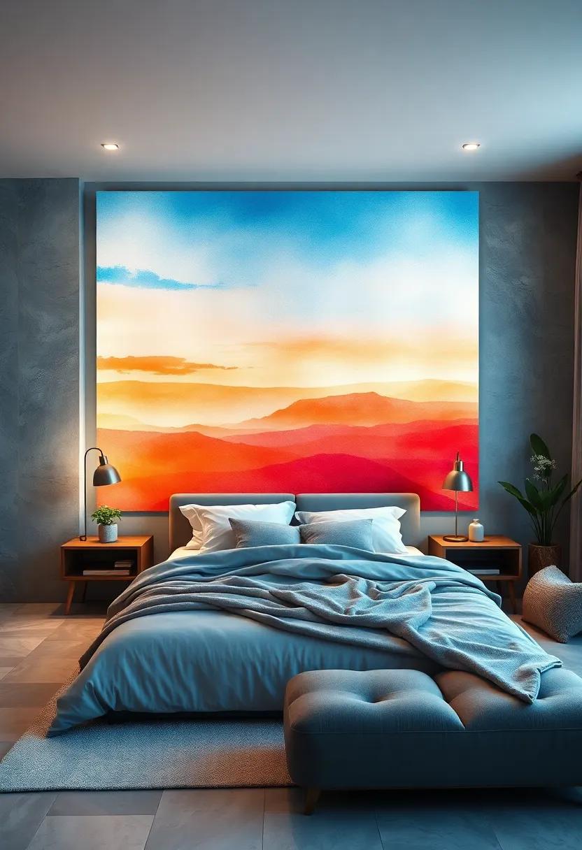 Sunset ​Gradient: A smooth transition of sunset colors rendered in ‍watercolor, perfect for winding down in the evening