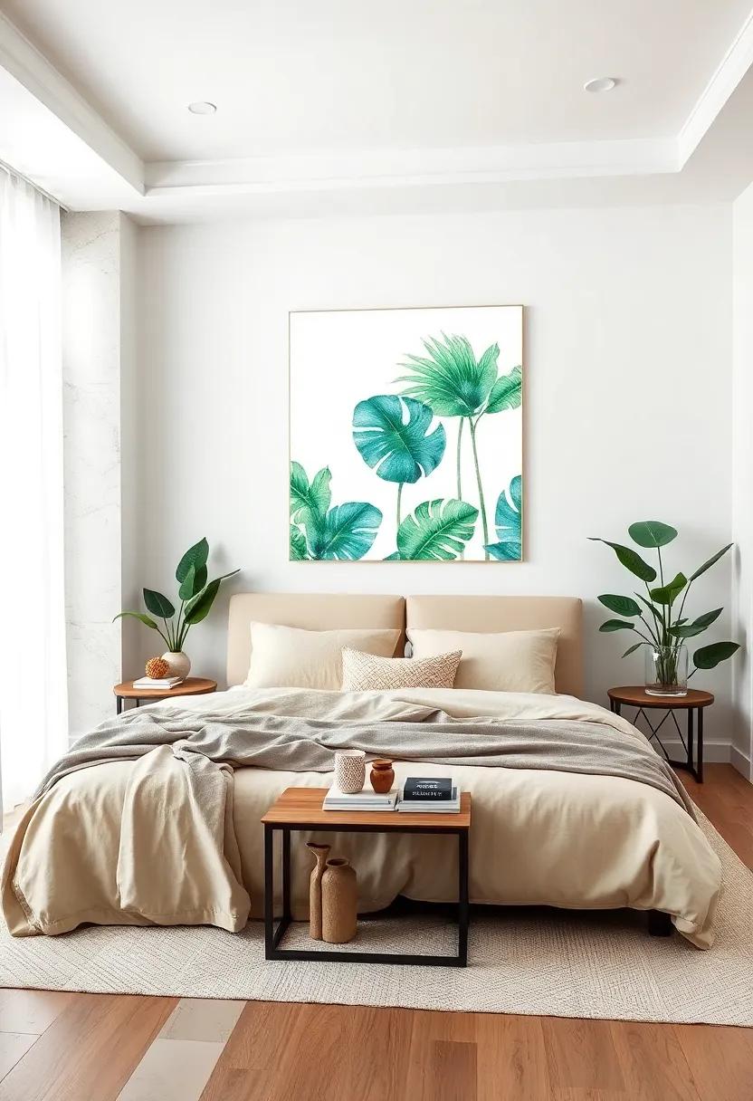 Tropical Leaves: Bold yet soft watercolor palm and‍ monstera leaves bringing a hint of the exotic indoors