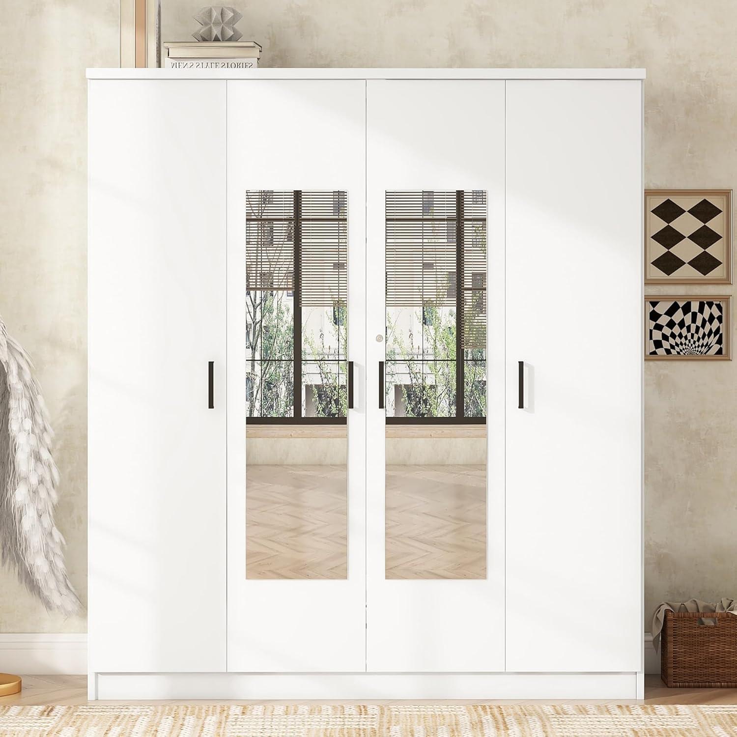 Our Take on the Cloblane 67.9″ 4-Door Wardrobe with Mirror