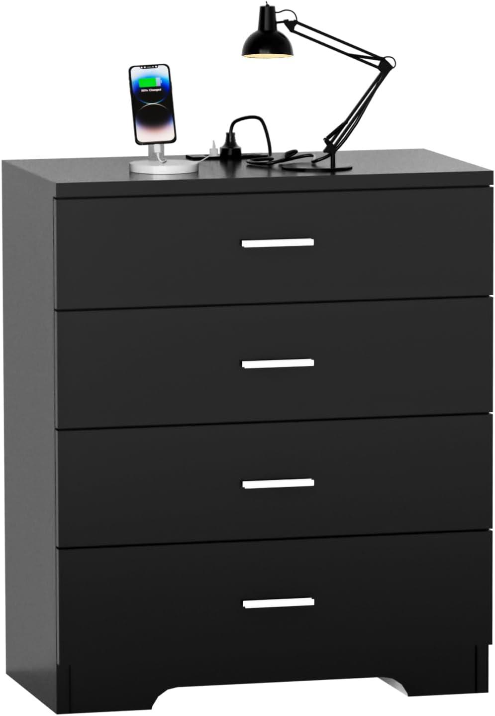 Our Honest Take: Stylish 4-Drawer Dresser with Built-In Charging Ports
