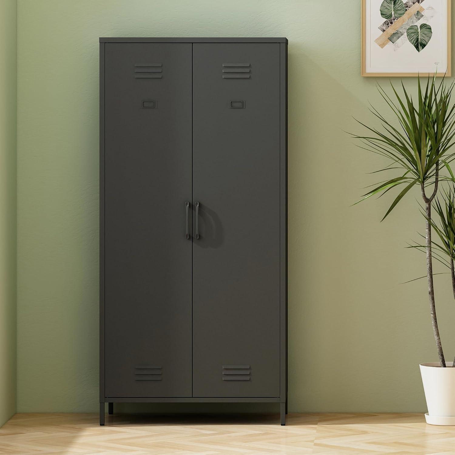 Our Honest Take on the Sleek Black-White Metal Wardrobe