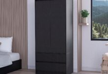 Our Take on the Sleek Black 2-Drawer Armoire: Stylish Storage Solution