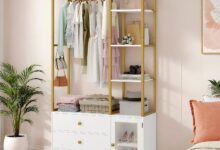 How We Organized Our Space with a Stylish Gold & White Closet System