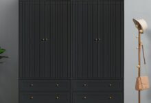 Our Take on the Sleek 4-Door, 6-Drawer Armoire Wardrobe