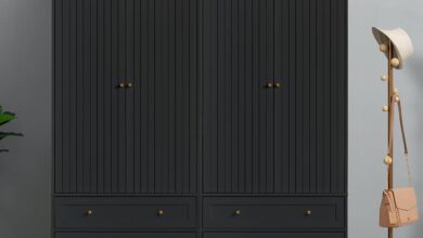 Our Take on the Sleek 4-Door, 6-Drawer Armoire Wardrobe
