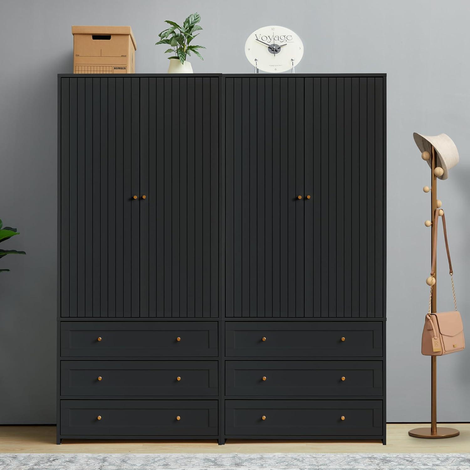 Our Take on the Sleek 4-Door, 6-Drawer Armoire Wardrobe