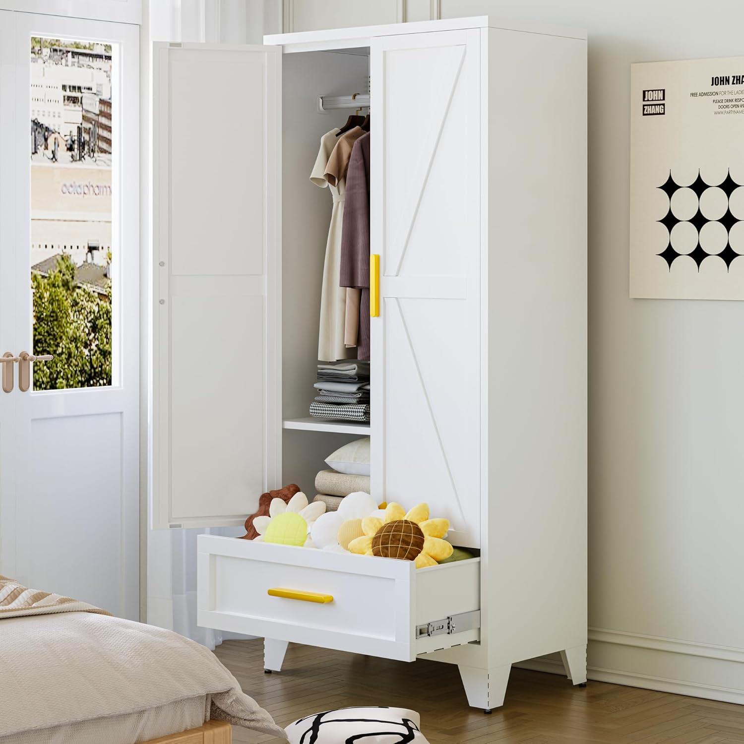 Why We Love the 71″ Farmhouse Metal Wardrobe for Every Room