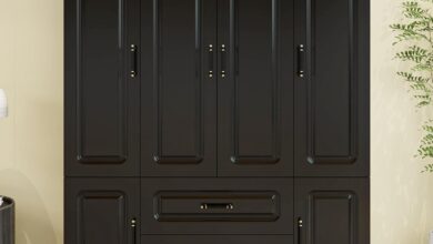 Organizing Our Bedroom with the Sleek Black Wooden Armoire