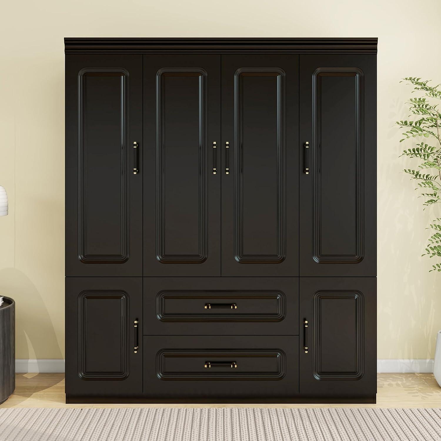 Organizing Our Bedroom with the Sleek Black Wooden Armoire