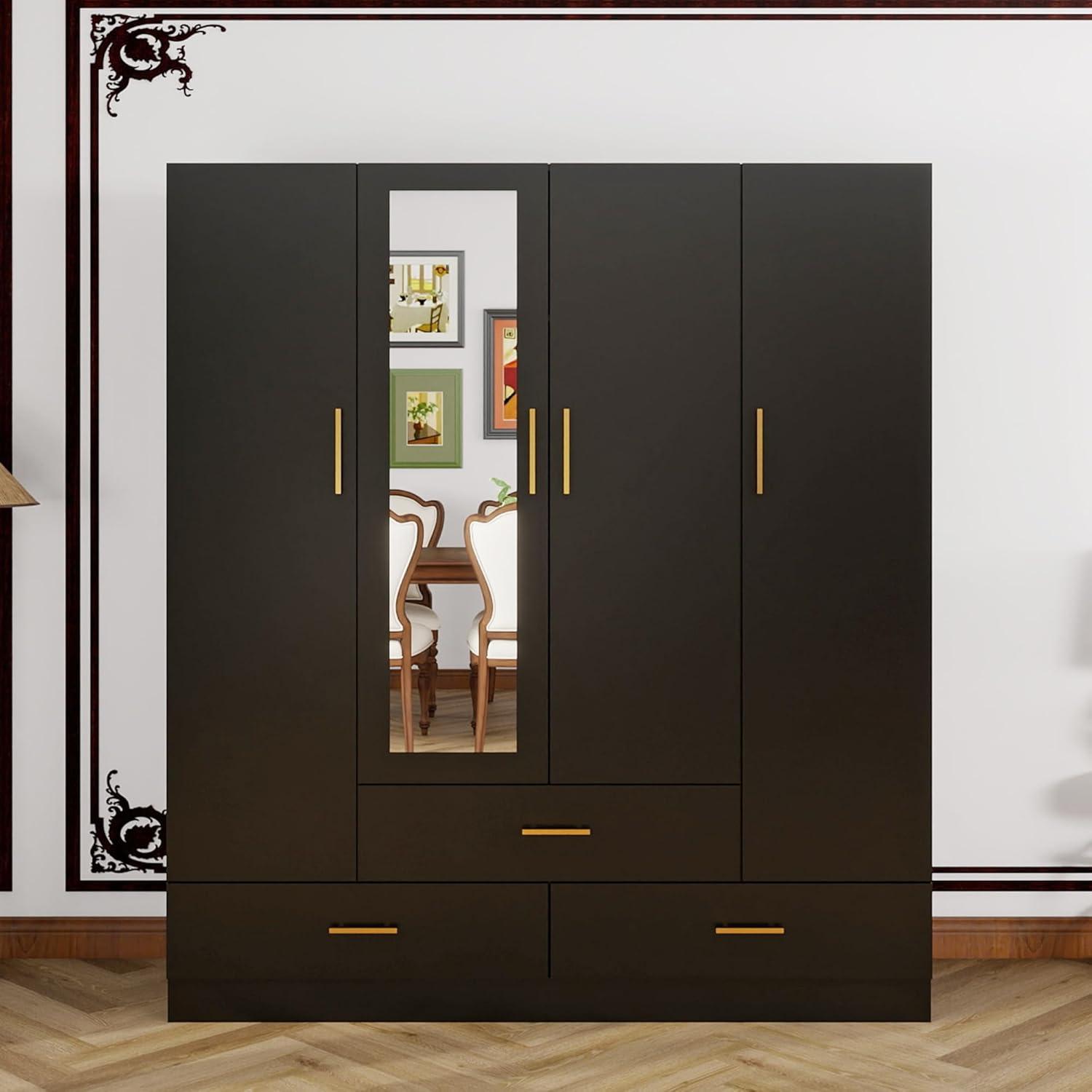 How We Organized Our Space with a Sleek Black Armoire Wardrobe