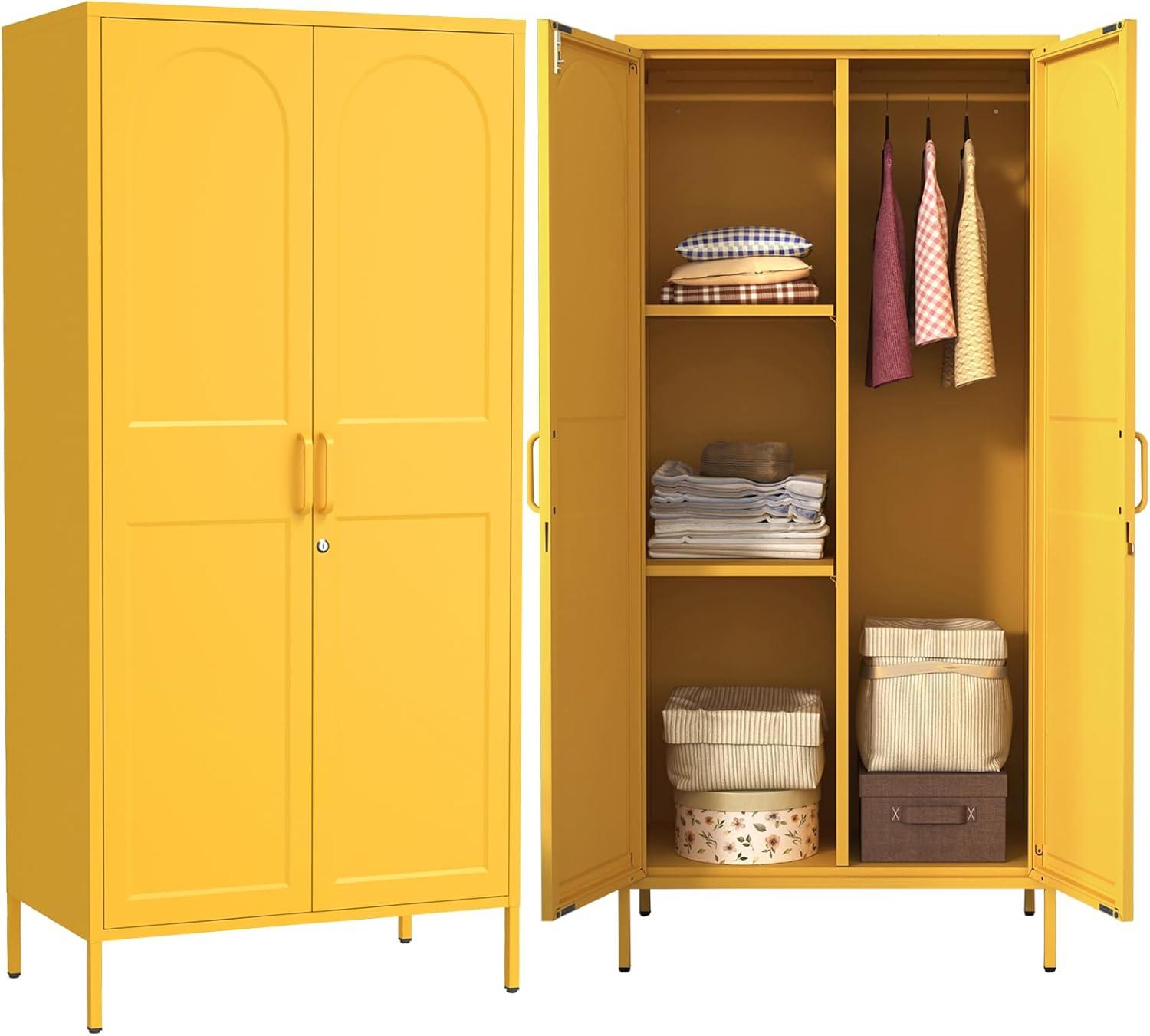 How We Organized Our Home with the Yellow Lockable Steel Wardrobe