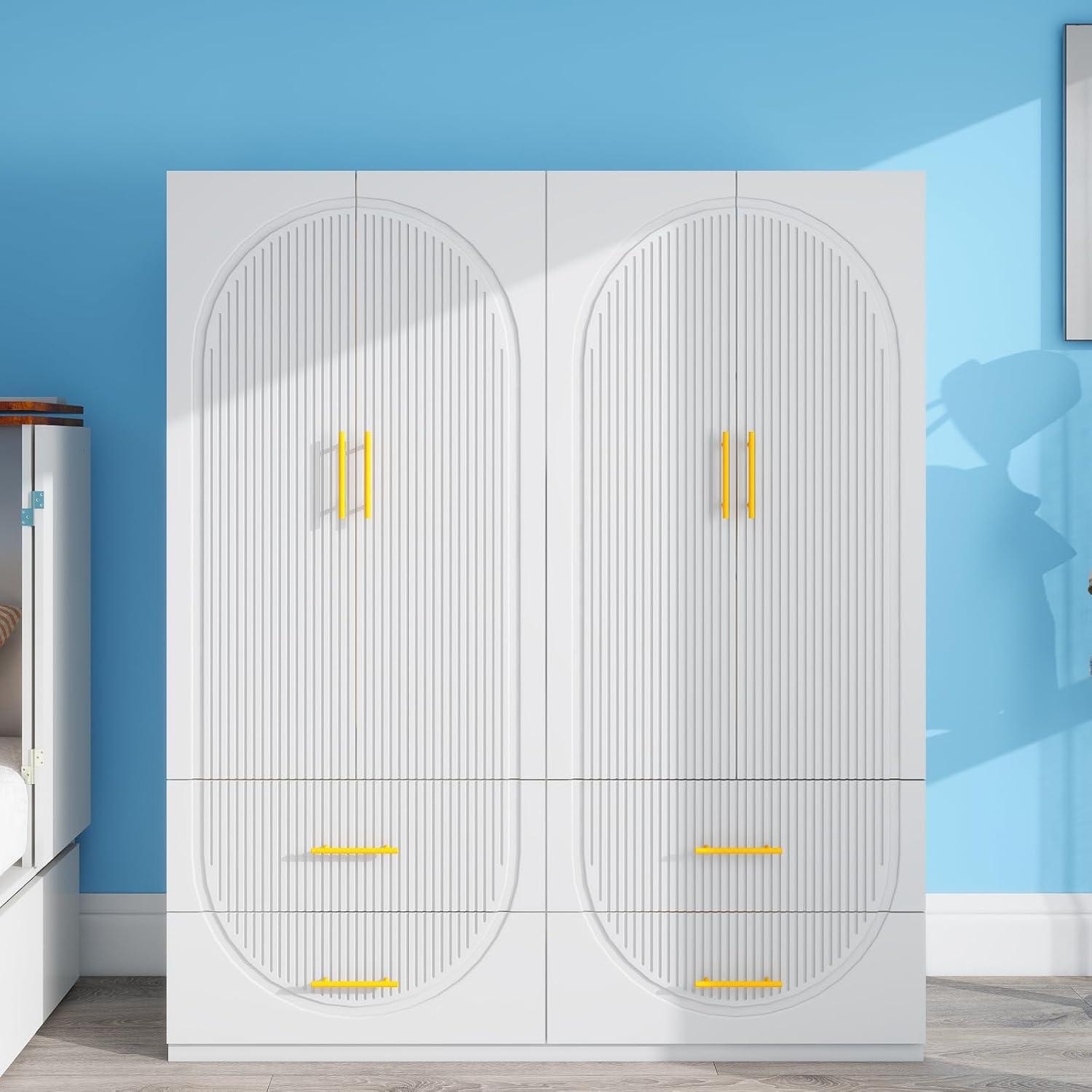 Our Honest Take on the 4-Door Wood Wardrobe Closet Reveal
