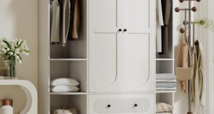 Our Honest Take on the 69″ Fluted Storage Wardrobe Armoire