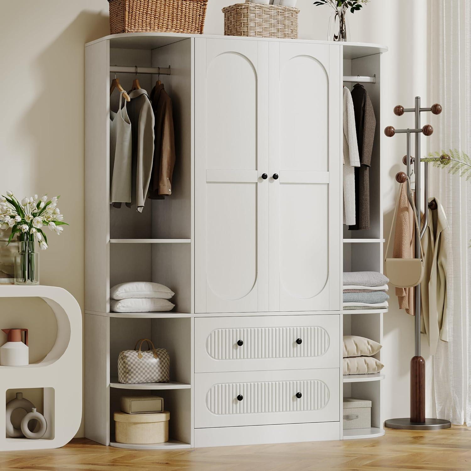 Our Honest Take on the 69″ Fluted Storage Wardrobe Armoire