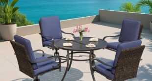 Our Honest Take on MELLCOM’s 5-Piece Blue Outdoor Dining Set
