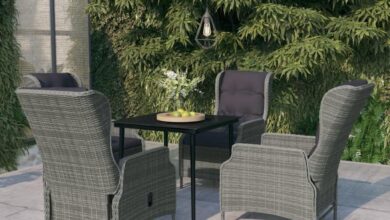 Our Take on the 5-Piece Light Gray Garden Patio Dining Set