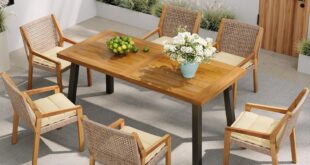 Our Take on the Elegant 7-Piece Acacia Wood Outdoor Set