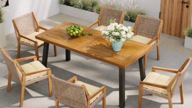 Our Take on the Elegant 7-Piece Acacia Wood Outdoor Set