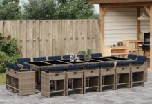 How We Loved the 17-Piece Gray Rattan Patio Dining Set