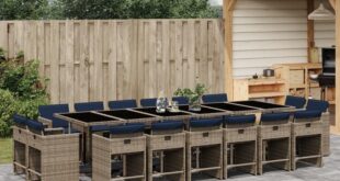 How We Loved the 17-Piece Gray Rattan Patio Dining Set