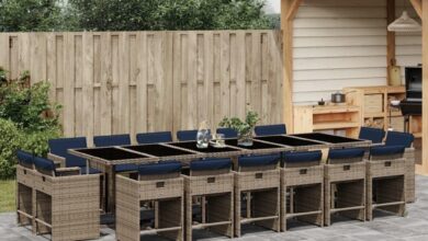 How We Loved the 17-Piece Gray Rattan Patio Dining Set