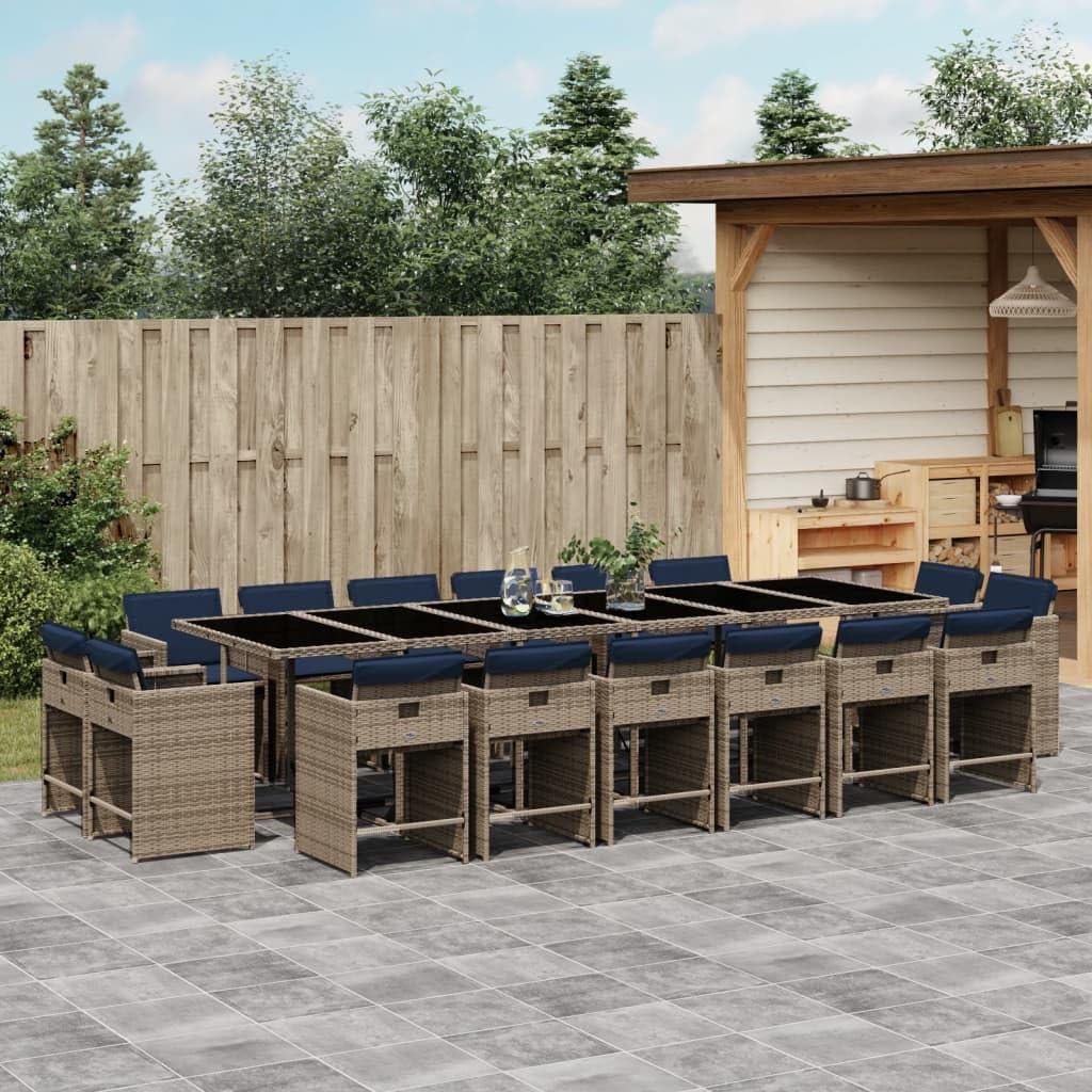 How We Loved the 17-Piece Gray Rattan Patio Dining Set