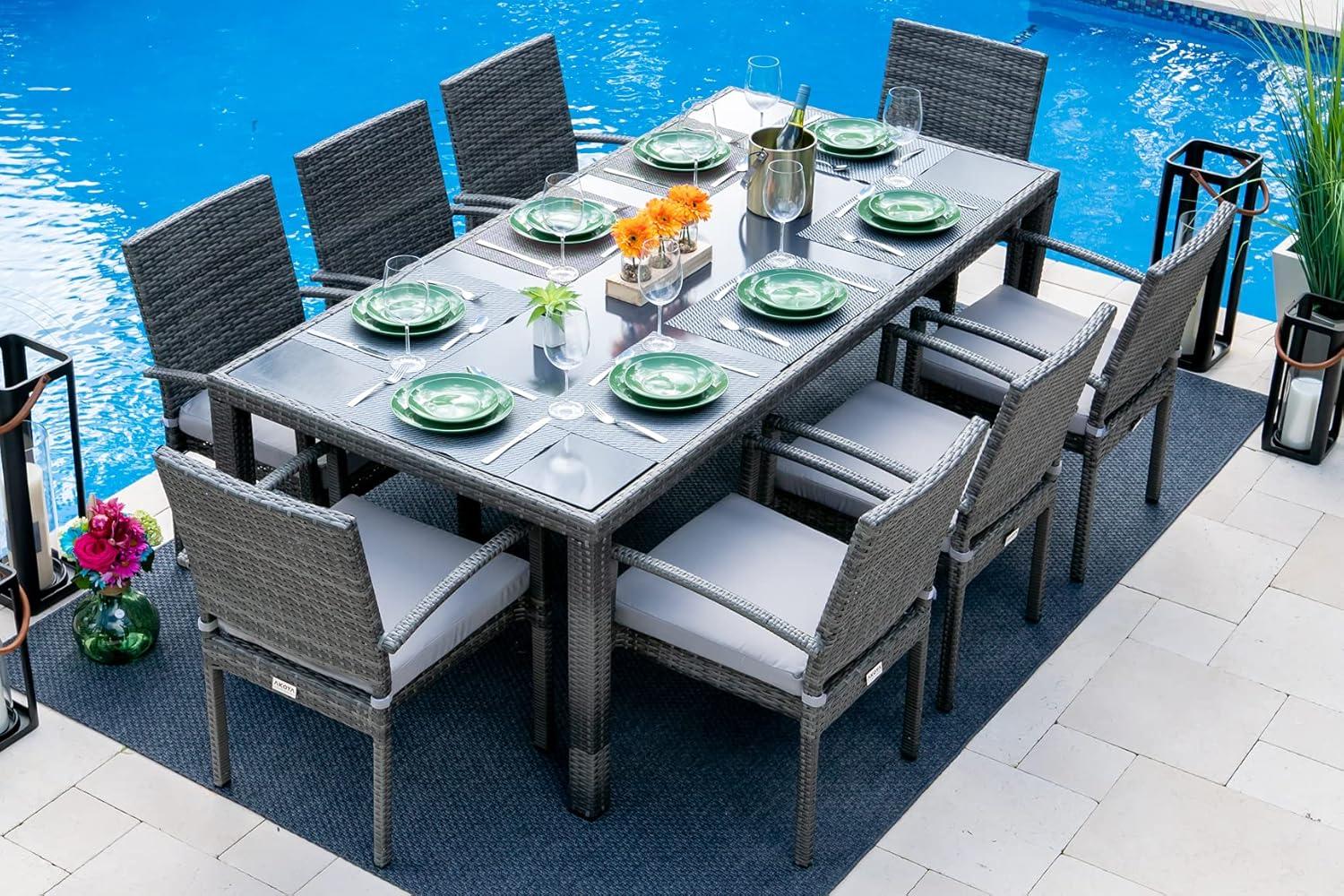Why We Love the Bari 9-Piece Resin Wicker Patio Set for Outdoor Dining