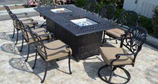 Our Take on the Elizabeth 9pc Dining Set with Fire Pit Table