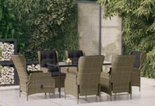 Our Take on the Stylish 7-Piece Brown Poly Rattan Patio Set