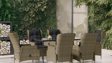 Our Take on the Stylish 7-Piece Brown Poly Rattan Patio Set