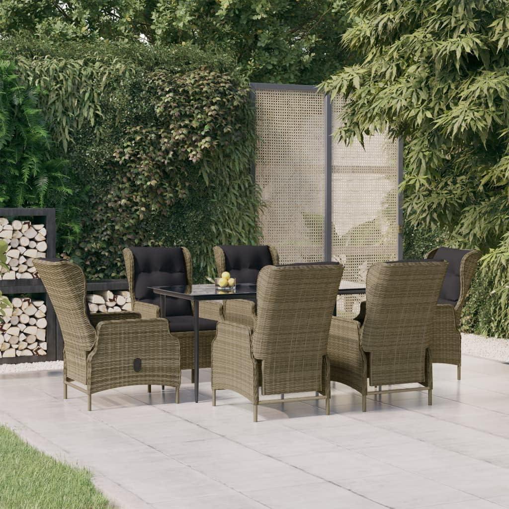 Our Take on the Stylish 7-Piece Brown Poly Rattan Patio Set