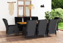 Our Honest Take on the 9-Piece Dark Grey Patio Dining Set