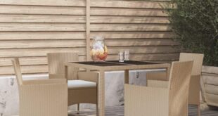 Our Honest Take on the 5-Piece Beige Rattan Patio Dining Set