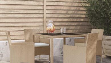 Our Honest Take on the 5-Piece Beige Rattan Patio Dining Set