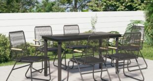 Our Honest Take on the Sleek 7-Piece Black Rattan Patio Set