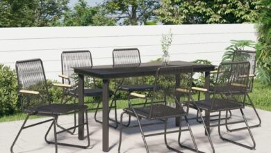Our Honest Take on the Sleek 7-Piece Black Rattan Patio Set