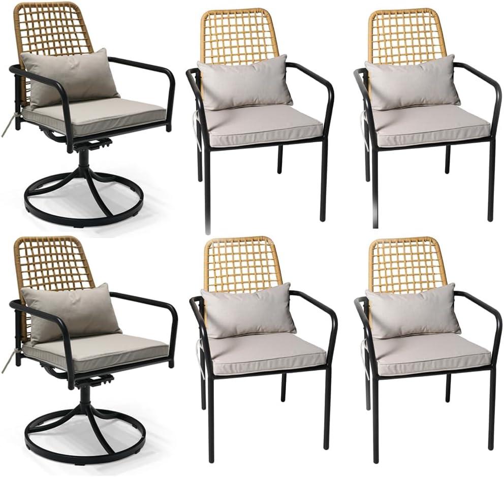 Our Honest Take on the 6-Piece Outdoor Swivel & Wicker Chairs Set
