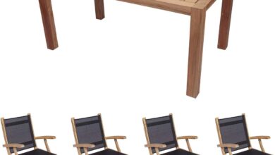 Our Take on the 5-Piece Teak Patio Dining Set: Durable & Elegant