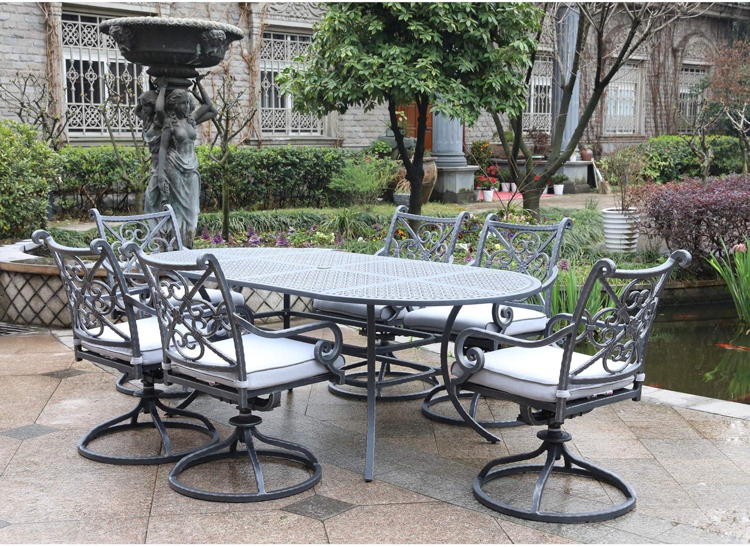 Our Take on the Outdoor Aluminum 7-Piece Blue Dining Set