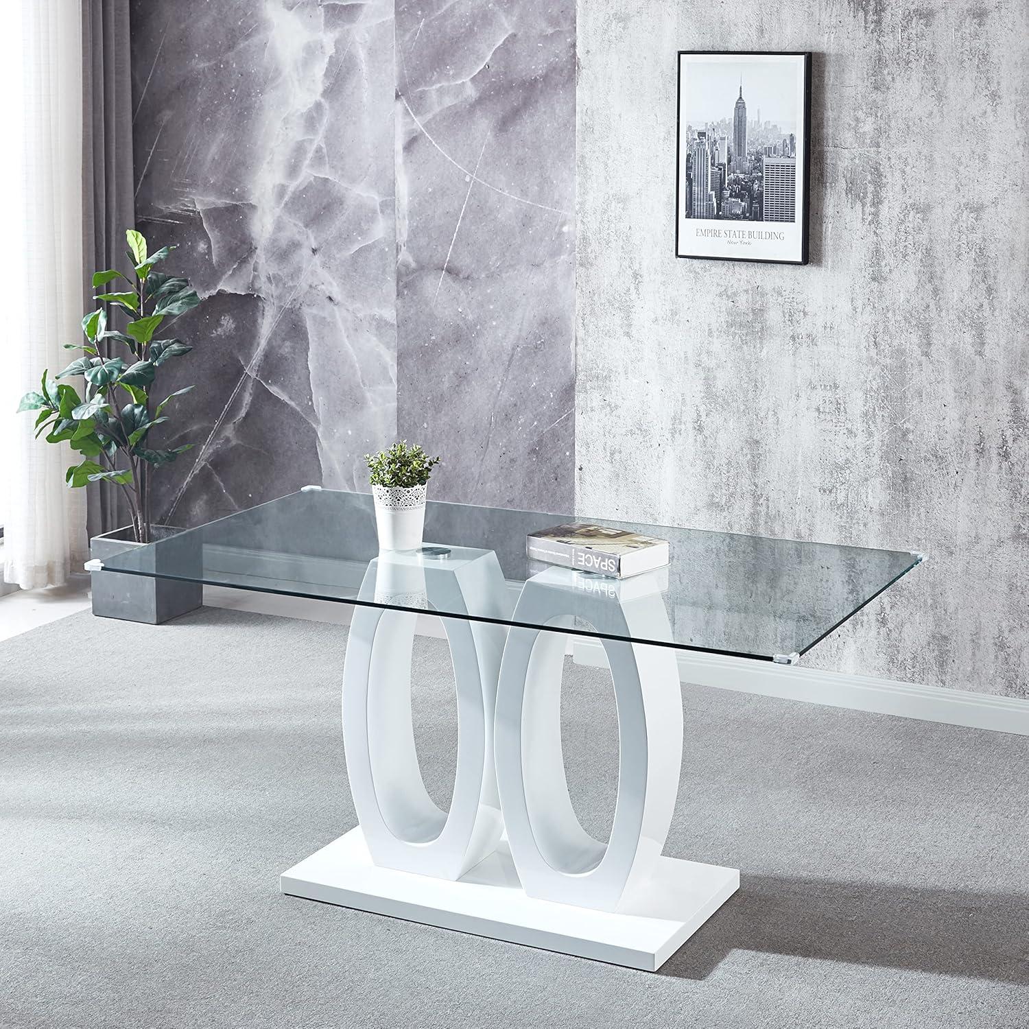 Our Review: Yoluckea Modern Glass Dining Table’s Sleek Appeal