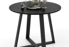 Our Honest Take on the COSTWAY 36″ Black Rustic Round Table