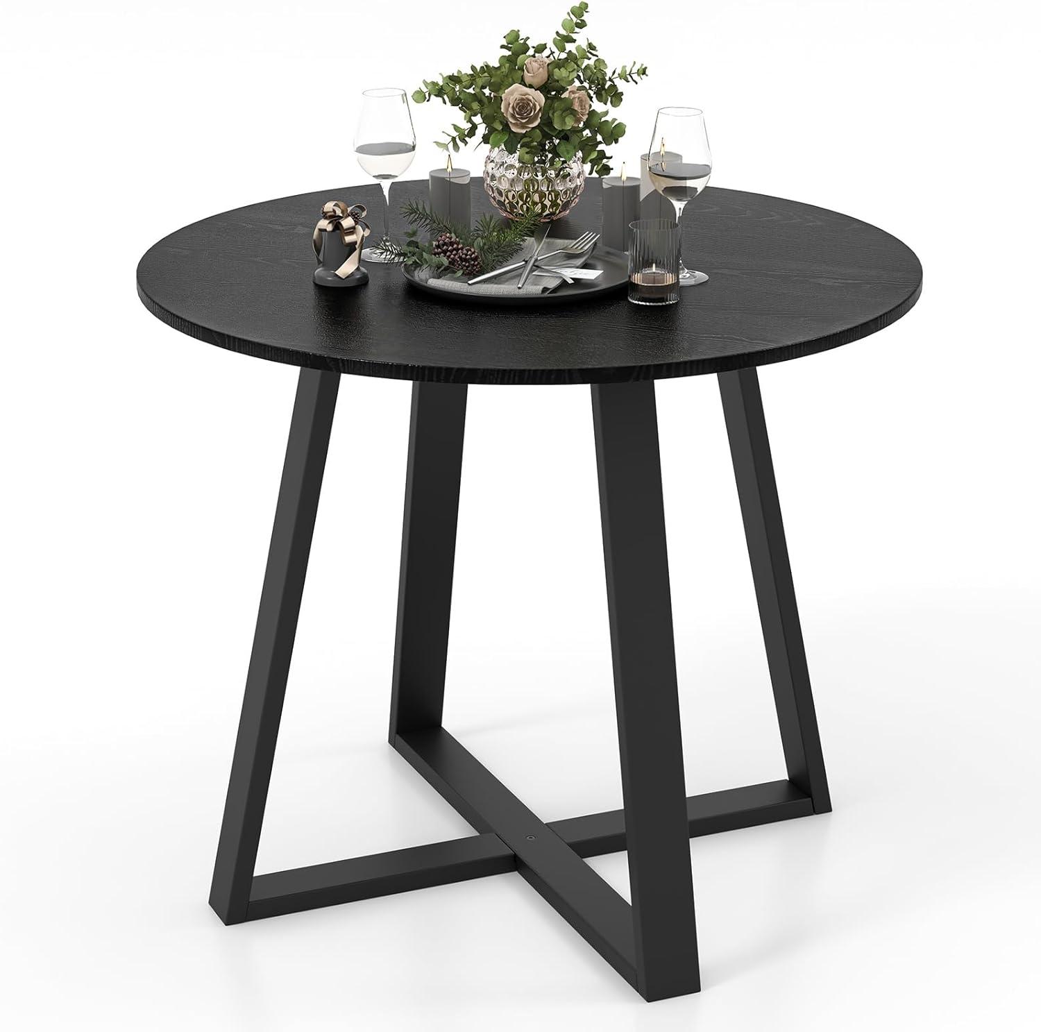 Our Honest Take on the COSTWAY 36″ Black Rustic Round Table