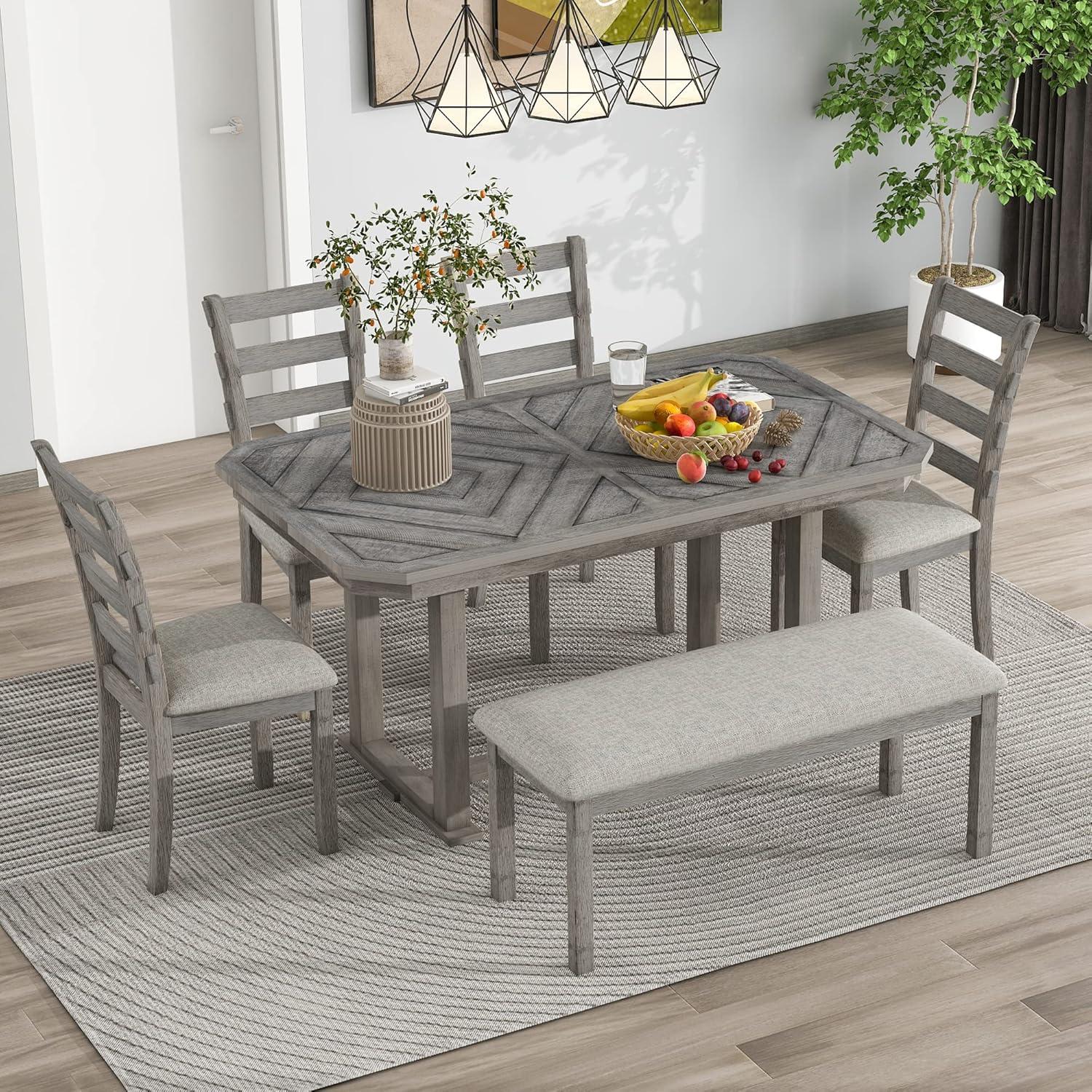 Our Take on the Sturdy and Stylish 6-Piece Gray Dining Set