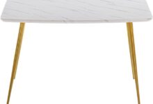 Our Take on the Stylish 47″ Faux Marble Dining Table for Small Spaces