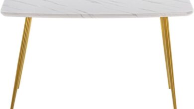 Our Take on the Stylish 47″ Faux Marble Dining Table for Small Spaces