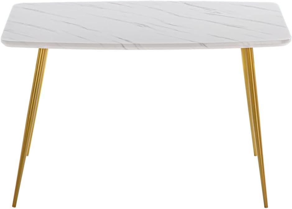 Our Take on the Stylish 47″ Faux Marble Dining Table for Small Spaces
