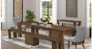 Our Take on the Asian 5-Piece Extendable Dining Set in Antique Walnut