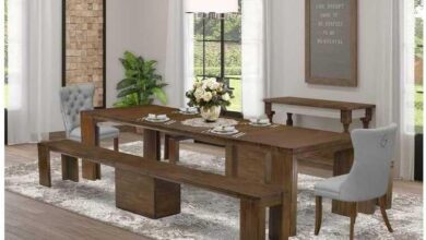 Our Take on the Asian 5-Piece Extendable Dining Set in Antique Walnut