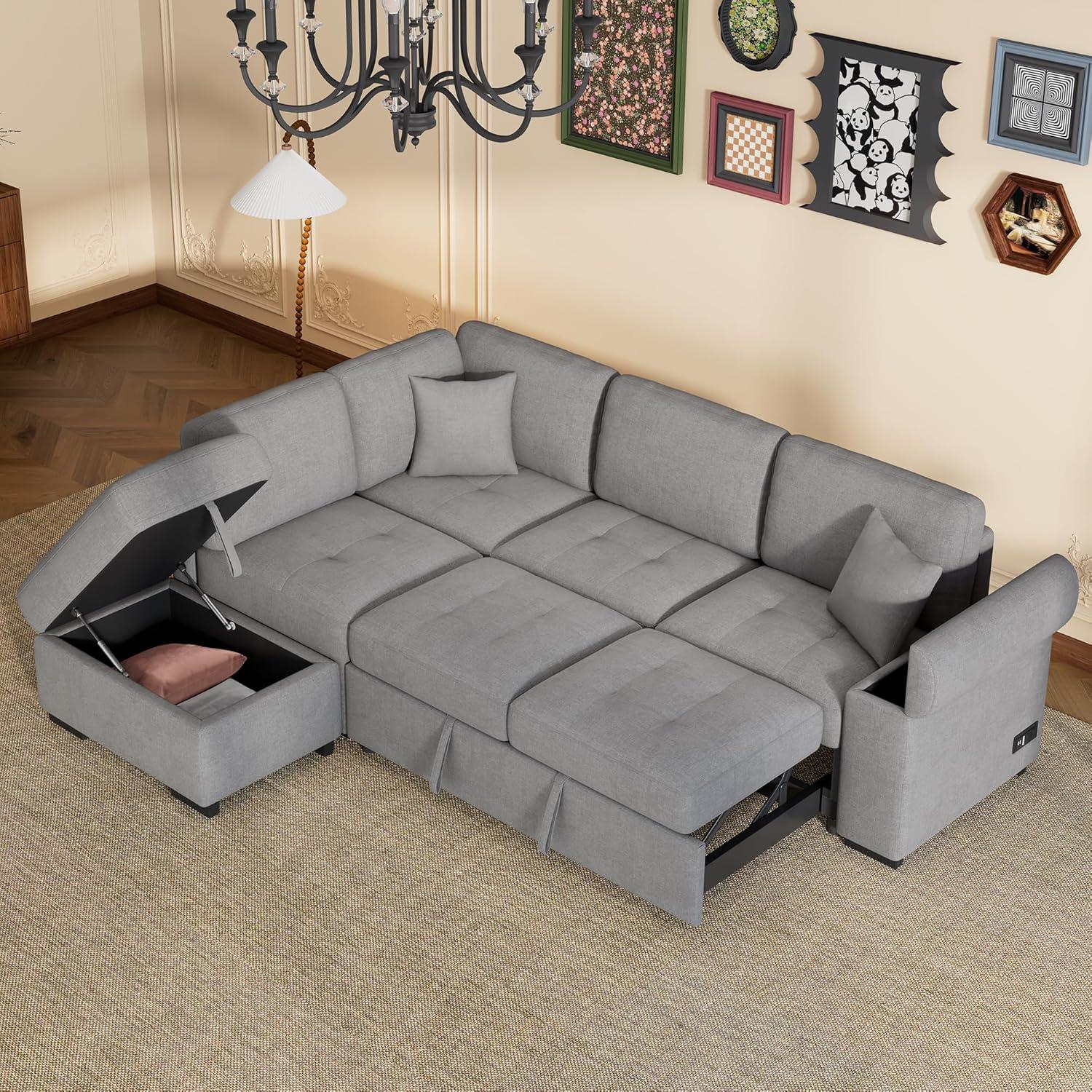 Our Take on the Oversized L-Shaped Sleeper Sofa with Storage & USB